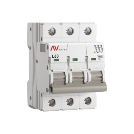 Выключатель автоматический AV-10 3P 63A (L) 10kA EKF AVERES