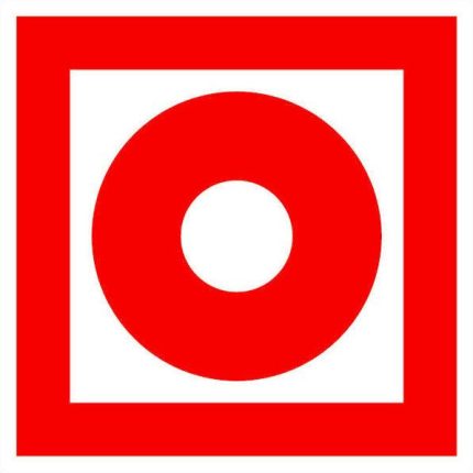 Знак наклейка F10 "Кнопка включения установок (систем) пожарной автоматики" (200x200) ГОСТ 12.4.026-2015 EKF PROxima