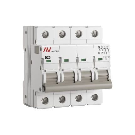 Выключатель автоматический AV-6 4P 25A (D) 6kA EKF AVERES