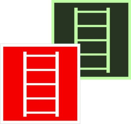 Знак пластик F03 "Пожарная лестница" (200x200) фотолюминесцентный ГОСТ 12.4.026-2015 EKF PROxima