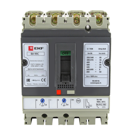Выключатель автоматический ВА-99C 100/50А 3P+N 35кА EKF