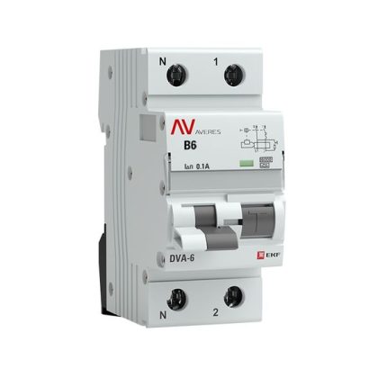 Дифференциальный автомат DVA-6 1P+N 6А (B) 100мА (A) 6кА EKF AVERES