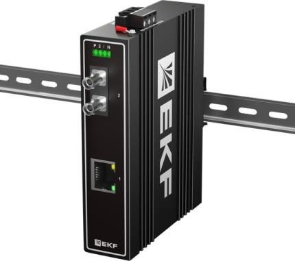 Медиаконвертер 10/100/1000Base-TX в 1000Base-X, разъем ST, двойное одномодовое оптоволокно, 1550нм TSX EKF