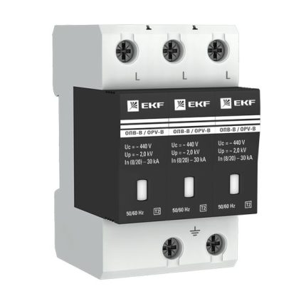 Ограничитель импульсных напряжений ОПВ-B/3P In 30кА 440В с сигн. EKF PROxima