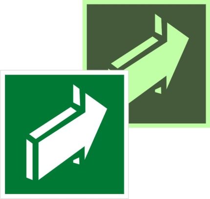 Знак наклейка E18 "Открывать движением от себя" (200x200) фотолюминесцентный ГОСТ 12.4.026-2015 EKF PROxima