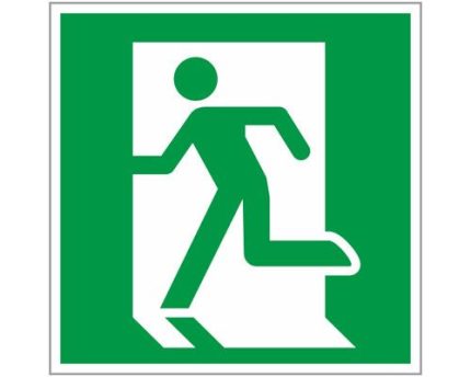 Знак наклейка E01-01 "Выход здесь" (левосторонний) (200х200) ГОСТ 12.4.026-2015 EKF PROxima