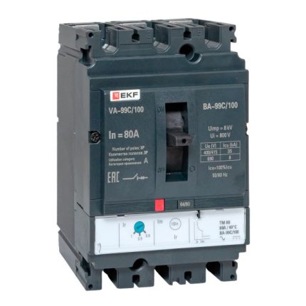 Выключатель автоматический ВА-99C 100/80А 3P 35кА EKF