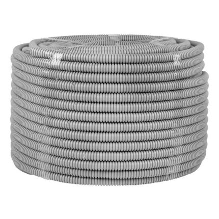 Труба гофр. ПВХ с протяжкой d16 мм (100 м) серая EKF-Plast