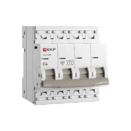 Автоматический выключатель 4P 4А (C) 6кА ВА 47-63N EKF PROxima