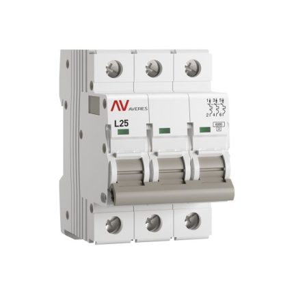 Выключатель автоматический AV-6 3P 25A (L) 6kA EKF AVERES