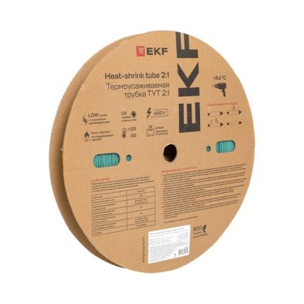 Термоусаживаемая трубка ТУТ нг 25/12,5 зелёная рулон EKF PROxima