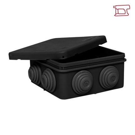 Коробка распределительная КМР-030-031 с крышкой (85х85х40) для прямого монтажа 8 мембр. вводов чёрная IP55 розн. стикер EKF