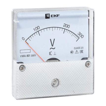 Вольтметр VMA-801 аналоговый на панель (80х80) круглый вырез 300В прямое подкл. EKF PROxima