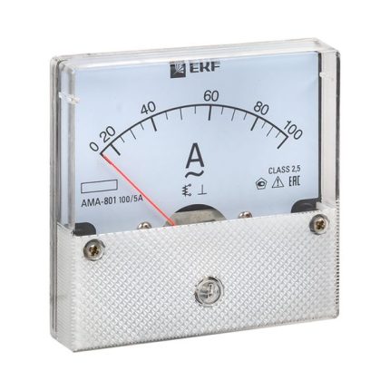 Амперметр AMA-801 аналоговый на панель (80х80) круглый вырез 100А трансф. подкл. EKF