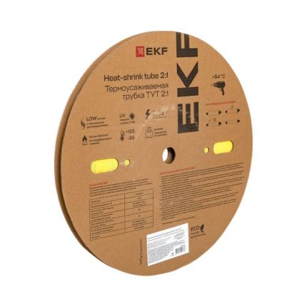 Термоусаживаемая трубка ТУТ нг 8/4 жел-зел рулон EKF PROxima