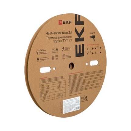 Термоусаживаемая трубка ТУТ нг 10/5 белая рулон EKF PROxima