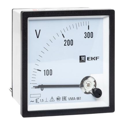 Вольтметр VMA-961 аналоговый на панель (96х96) квадратный вырез 300В прямое подкл. EKF PROxima