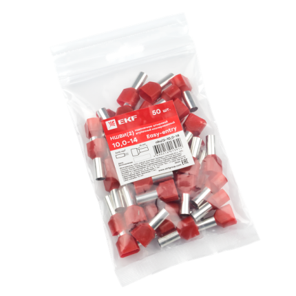 Наконечник штыревой втулочный изолированный НШвИ(2) 10,0-14 (50шт.) EKF PROxima