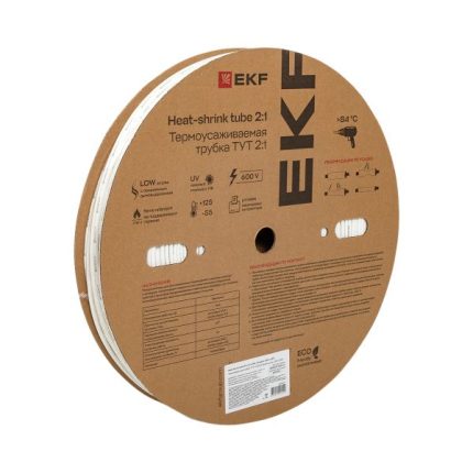 Термоусаживаемая трубка ТУТ нг 4/2 белая рулон EKF PROxima