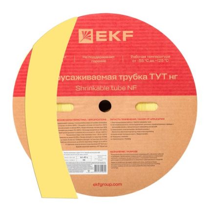 Термоусаживаемая трубка ТУТ нг 40/20 желтая рулон EKF PROxima
