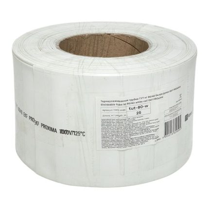 Термоусаживаемая трубка ТУТ нг 80/40 белая рулон EKF PROxima