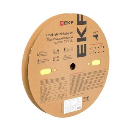 Термоусаживаемая трубка ТУТ нг 25/12,5 желтая рулон EKF PROxima