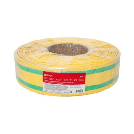 Термоусаживаемая трубка ТУТ нг 50/25 жел-зел рулон EKF PROxima