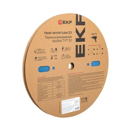 Термоусаживаемая трубка ТУТ нг 8/4 синяя рулон EKF PROxima