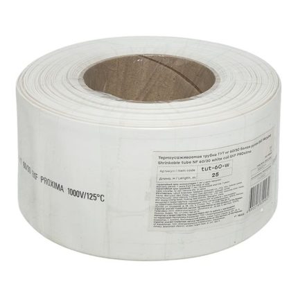 Термоусаживаемая трубка ТУТ нг 60/30 белая рулон EKF PROxima